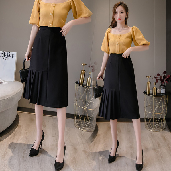 Fusta de dama topica cu talie inalta model drept