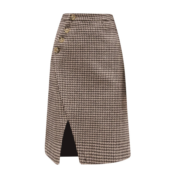 Fusta de dama eleganta, cu fanta si nasturi