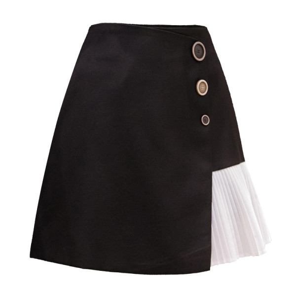 Актуална дамска къса пола с копчета