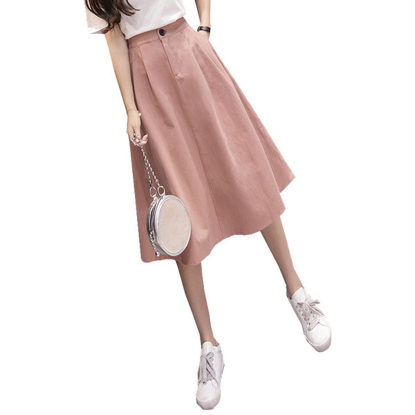 Спортно-елегантна дамска пола с висока талия - разкроен модел