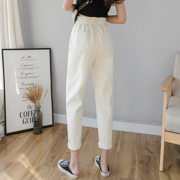 Blugi de dama actuali model drept cu talie inalta