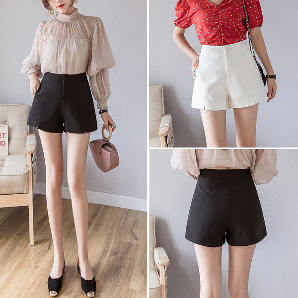 Elegantiškos moteriškos kelnės aukštu liemeniu