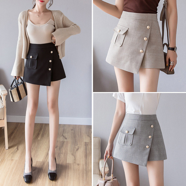 Új modell elegáns női szoknya-nadrág gombokkal