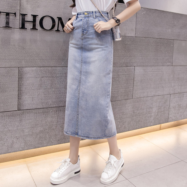 Fusta dama casual din denim - model drept