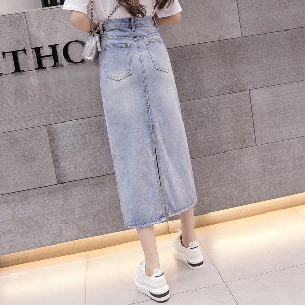 Fusta dama casual din denim - model drept