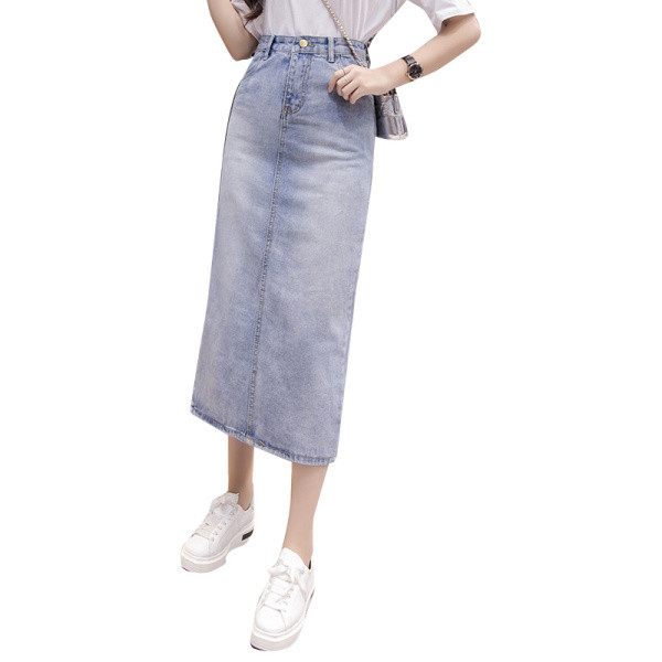 Fusta dama casual din denim - model drept