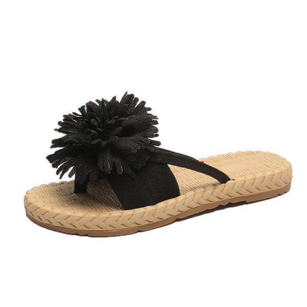 Női alkalmi papucs 3D elemmel és lapos talppal