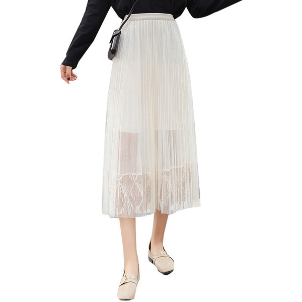Модерна дамска пола с тюл и дантела -разкроен модел