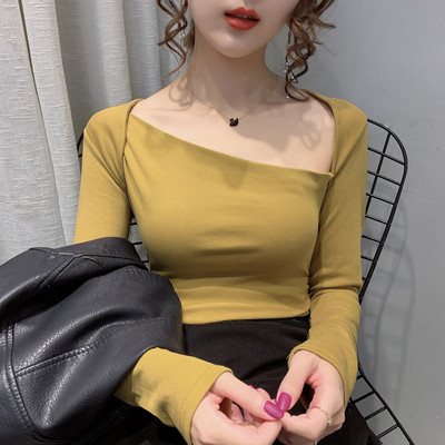 Ikdienas sieviešu blūze ar garām piedurknēm piegulošs modelis