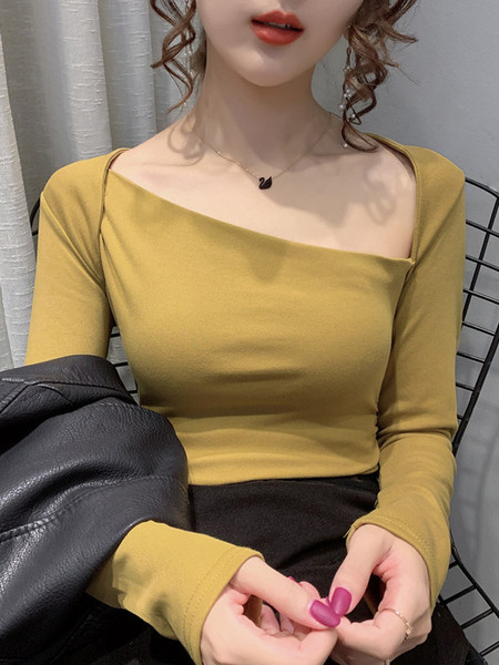 Ikdienas sieviešu blūze ar garām piedurknēm piegulošs modelis