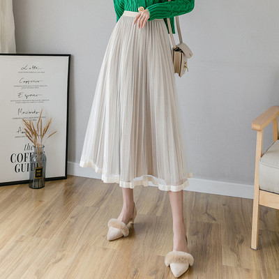 Mūsdienīgi sieviešu piegriezuma kroku svārki ar augstu vidukli