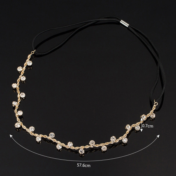 Стилно дамско колие за коса с камъни и ластик 