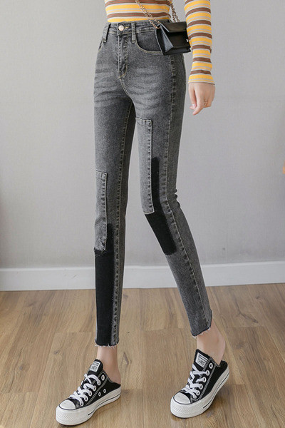 Moteriški džinsai Lieknas modelis standartiniu juosmeniu