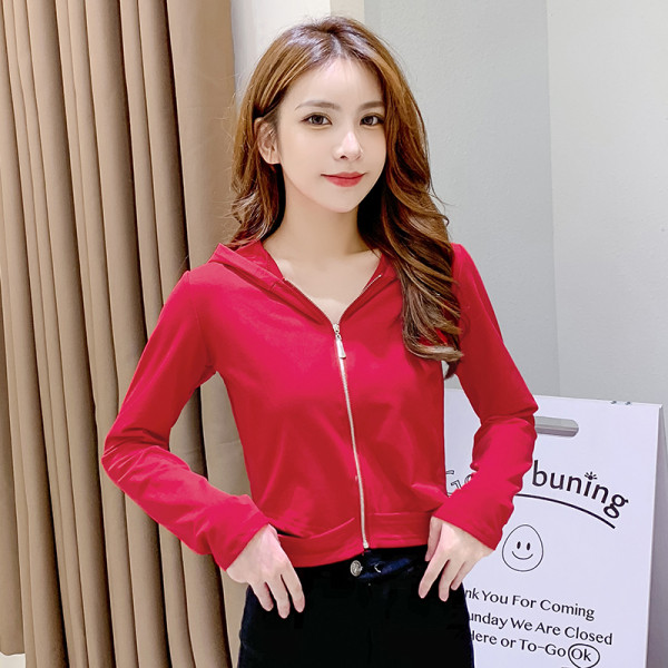 Női alkalmi pulóver kapucnival és hosszú ujjal