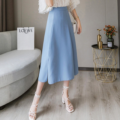 Sieviešu ikdienas gari svārki ar augstu vidukli