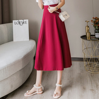 Sieviešu ikdienas gari svārki ar augstu vidukli