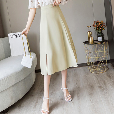 Sieviešu ikdienas gari svārki ar augstu vidukli