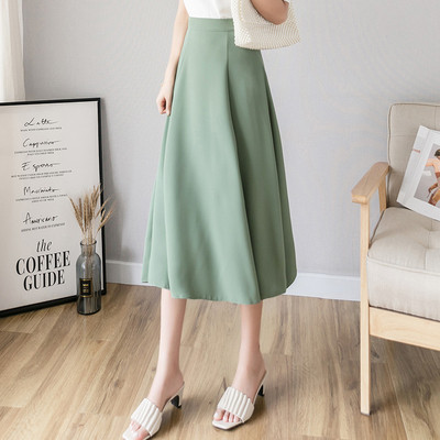 Sieviešu ikdienas gari svārki ar augstu vidukli