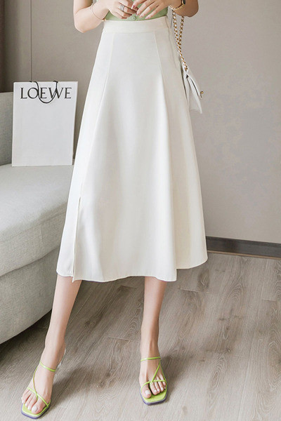 Sieviešu ikdienas gari svārki ar augstu vidukli