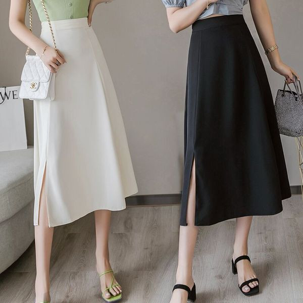 Sieviešu ikdienas gari svārki ar augstu vidukli