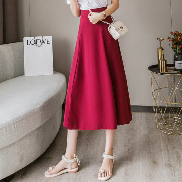 Sieviešu ikdienas gari svārki ar augstu vidukli