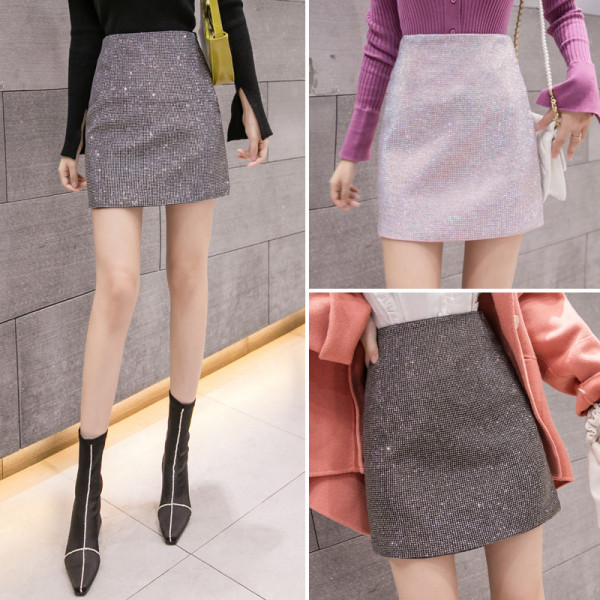 Modern női szoknya, magas derekú, egyenes modellel