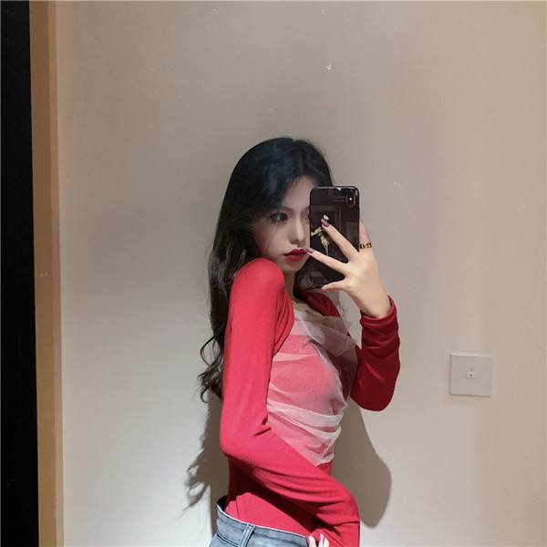 Női topikus blúz modell tüllvel