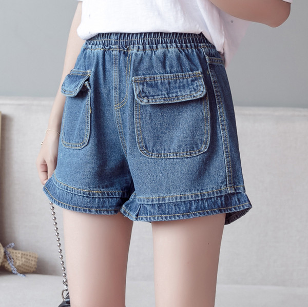 Pantaloni scurți casual de damă cu talie și buzunare standard