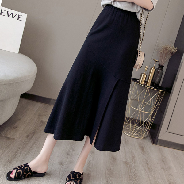 Ikdienas sieviešu svārki ar augstu vidukli un šķēlumu