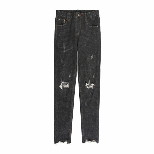 Sieviešu moderni džinsi ar saplēstiem motīviem Slim modelis