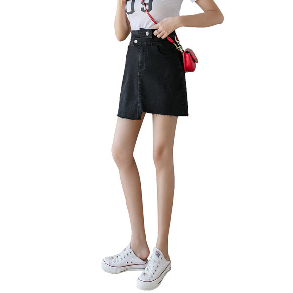 Дамска актуална пола с висока талия асиметричен модел