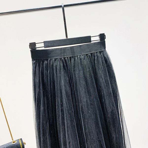 Модерна дамска плисирана пола с висока талия- А-линия