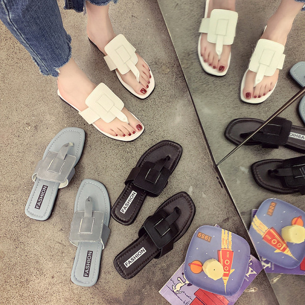 Дамски ежедневни чехли с равна подметка от еко кожа 