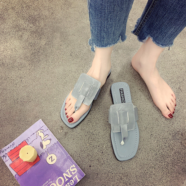 Дамски ежедневни чехли с равна подметка от еко кожа 