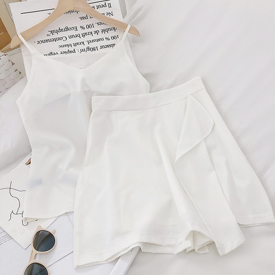 Ikdienas sieviešu kombinezons un svārki ar augstu vidukli