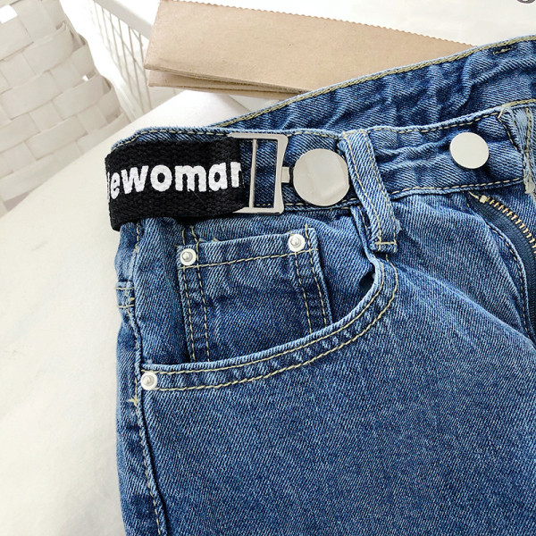 Blugi casual de dama cu talie inalta - un model larg