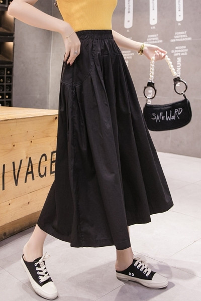 Jauna modeļa sieviešu platas bikses ar augstu vidukli un 9/8 garumu