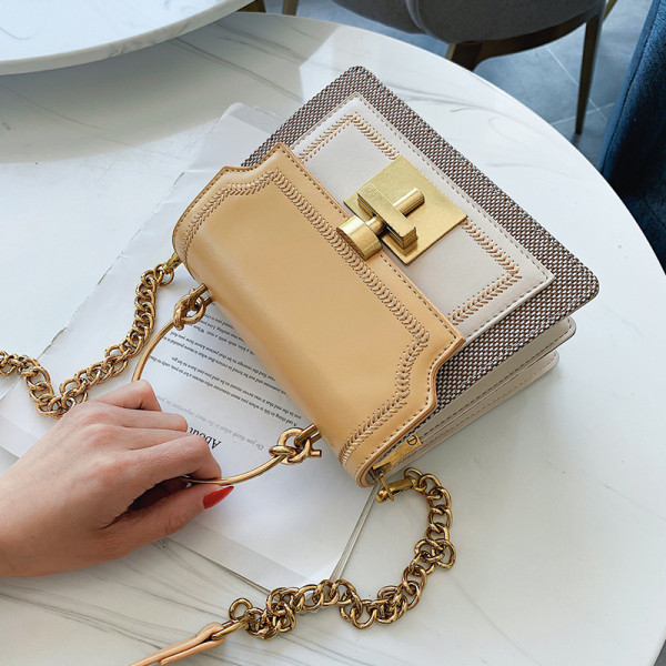 Geanta de dama moderna cu maner metalic lung si scurt