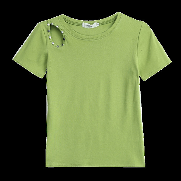 Naujo modelio moteriški marškinėliai apvalia iškirpte