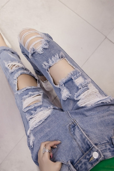 Jauns sieviešu plēsto džinsu modelis ar augstu vidukli 9/8 garumā