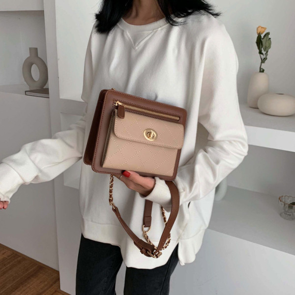 Moderna sieviešu soma no eko ādas ar garu rokturi