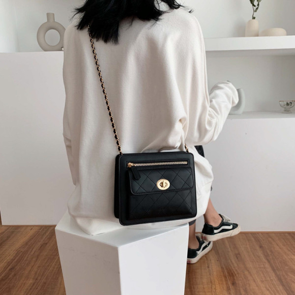 Moderna sieviešu soma no eko ādas ar garu rokturi