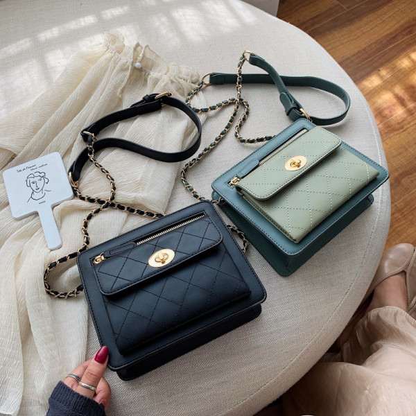 Moderna sieviešu soma no eko ādas ar garu rokturi