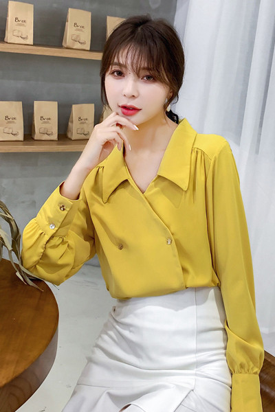 Moderns sieviešu šifona krekls ar špica kakla izgriezumu