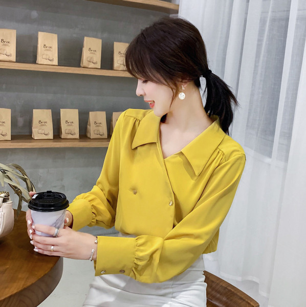 Moderns sieviešu šifona krekls ar špica kakla izgriezumu