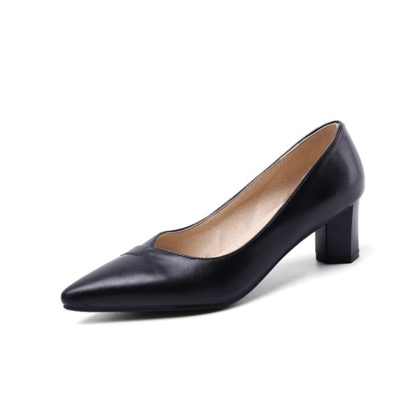 Ādas kurpes ar zemu papēžu smailu modeli