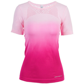 Спортна дамска тениска от дишаща материя в преливащи се цветове