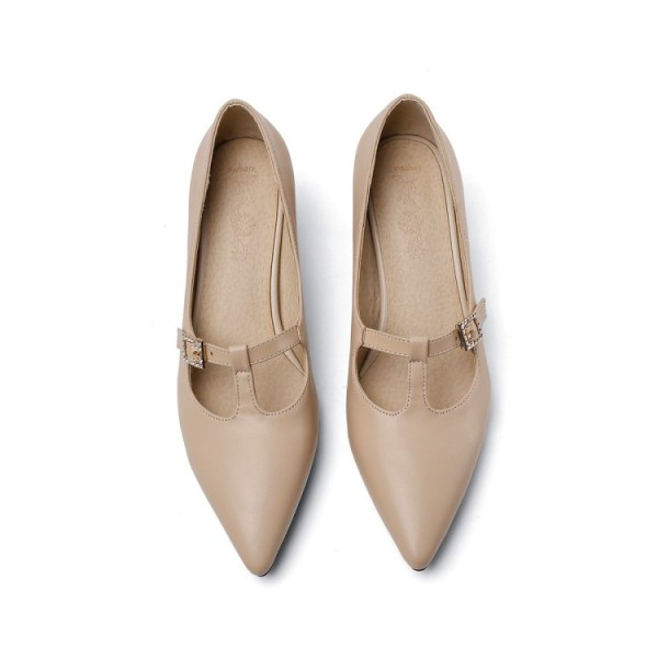 Pantofi de dama cu catarama si toc mic gros