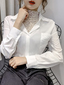 Sieviešu ikdienas krekls ar kabatu un klasisku apkakli