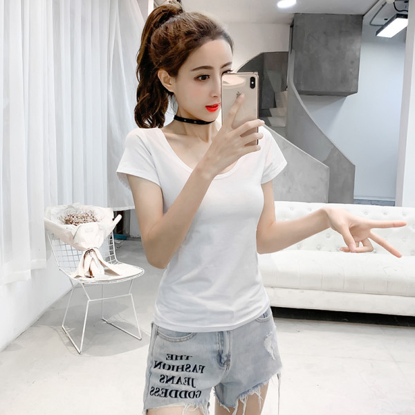 Модерна дамска тениска с връзки и къс ръкав